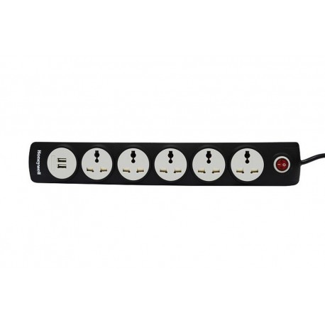5 Pin Protector Module Honeywell 5 Out Surge Protector with Master Switch + 2 USB Ports